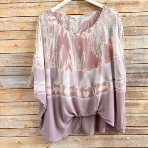Young Fabulous & Broke Blouse Women’s Size Medium Tie Dye Asymmetrical Sleeves
